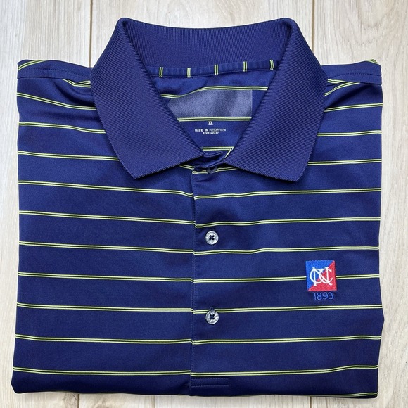 Donald Ross Newport Country Club 1893 Golf Polo Shirt Blue Striped Men Size XL - Picture 1 of 11